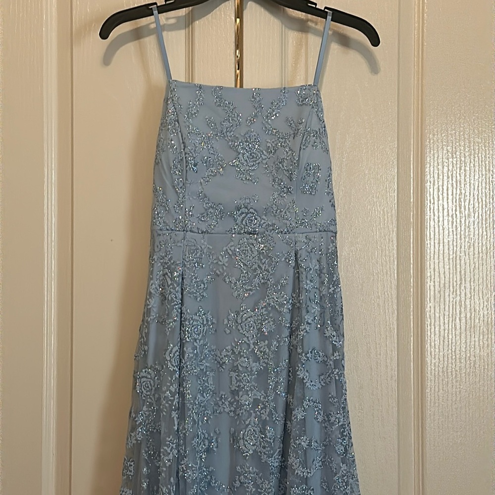 Light blue dress/ gown. Dillards dress. Size 5/6 juniors.